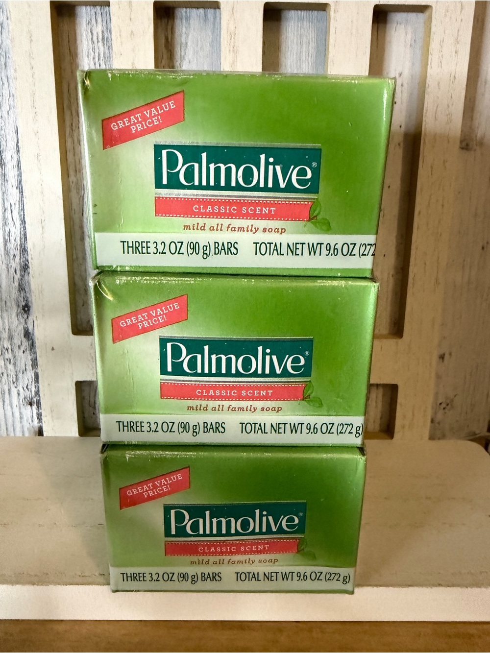 Vintage Palmolive Bath Bar Soap - Classic Scent - X9 Bars Mild All Family Soap
